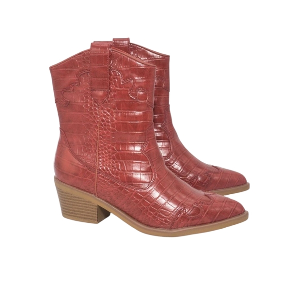 Mia Women's McKayla  Red Western Half  Boots - Picture 1 of 8